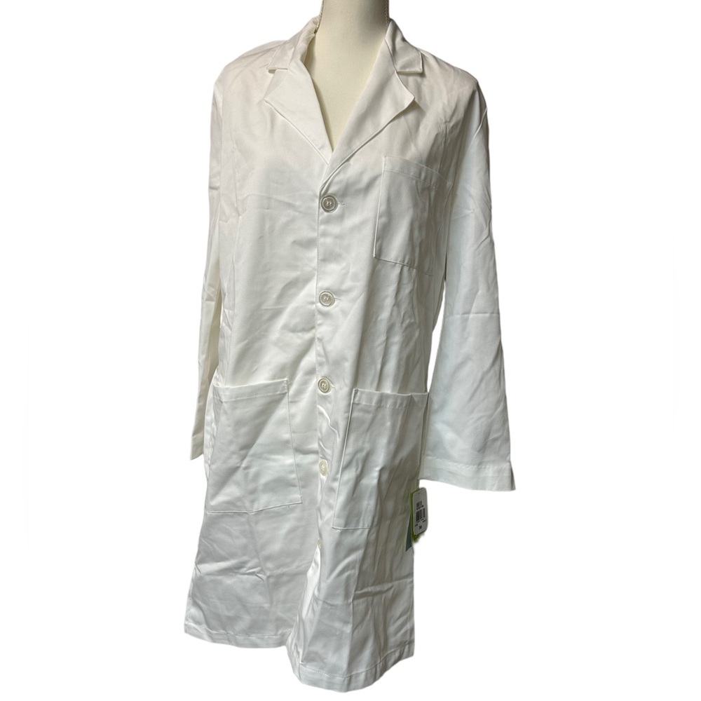 LANDAU Scrub Zone Unisex Relaxed Fit 3-Pocket 3-Button Mid-Length Lab Coat NWT